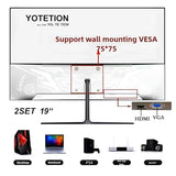19 Inch Hd (1440 X 900) Monitor 2Packs, 75Hz Refresh Rate, Hdmi X1, Small Thin Monitor For Laptops, Computers And Desktops,Led Display, Vga/Hdmi Connection.Vesa:75 * 75Mm