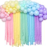 118Pcs Pastel Rainbow Party Decorations Crepe Paper Streamer Backdrop