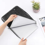 17.3 Inch Laptop Sleeve Case Water-Resistant Pu Computer Cover Bag For Hp, Dell Notebook,Black