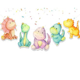 Dino Cardstock Banner - Festive Prehistoric Decoration For Baby Shower Or Birthday Party, Colorful Dinosaur Theme