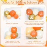 166pcs Fall Balloon Arch Kit with Orange White Gold Nude Balloons for Thanksgiving Party