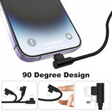 Iphone Charger 1Ft 90 Degree 2 Pack Mfi Certified Elbow Short Lightning Cable Right Angle Fast Charging Cord For Iphone 14 13 12 11 Pro X Xs Xr 8 Plus 7 6 5 (Black,1 Foot)