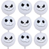 Halloween Skull Balloons: 18" Smiley Face Mylar Foil Decor