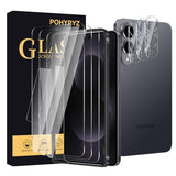 3+3 Pack Screen Protector for Galaxy S25 Edge?Screen Protector Tempered Glass 3 Pcs+ Camera Lens Protector 3 Pcs,HD Clear,Anti Scratch,