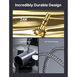 Rca To 3.5Mm Cable 6.6Ft, Aux To Rca Headphone Male To Male Jack Adapter Nylon Braided 1/8 Audio Y Cord For Smartphones, Mp3, Tablets, Speakers, Hdtv -Grey