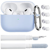 For Airpods Pro 2 Case, Compatible With Airpods Pro 1St/2Nd Generation, Soft Silicone Cover With Cleaner Kit, Eartips Protector & Keychain-Baby Blue