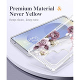 Samsung Galaxy S25 Ultra Case, Floral Clear Slim Shockproof, Screen & Camera Protector