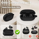 Compatible With Beats Solo Buds Case Cover, Soft Silicone Shockproof Protective Skin Case For Beats Solo Buds Wireless Earbuds, With Carabiner (Black)