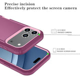 Compatible With Iphone 17 Pro Max Case With Hd Screen Protector, Heavy Duty Shockproof & Dustproof & Dropproof 3-Layer Cover For Iphone 17 Pro Max, Wineredpink
