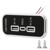 3 Ports 12V Rv Usb Outlet, Pd3.0 Usb C & Dual Usb A Car Charger Socket Panel Wall Mount With Screws, Automotive Usb Power Outlet Fast Charger Adapter For Marine Boat Motorcycle Truck Golf Cart (1Pc)