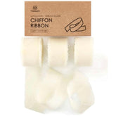 Ivory White Chiffon Silk Ribbon 1" X 21 Yd Fringe Fabric Package (3 Rolls * 7 Yd) For Wedding Invitations Bridal Bouquets Decorations Gifts Wrapping & Bow Making Cream