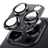 Camera Lens Protector for iPhone 14 Pro 6.1-Inch and iPhone 14 Pro Max 6.7-Inch, Full Coverage 9H Tempered Glass Ring Cover, Matte Metal Plate, Case