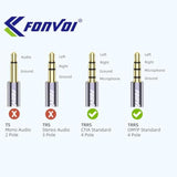 Trrs Headphone Extension Cable,4 Pole 3.5Mm Stereo Jack Male To Female Aux Extension Cable,Audio Extension Cable For Headphones/Microphones/Tablets/Computers/Ps4 And More (8Ft), Grey