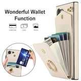 Phone Case For Samsung Galaxy S25 Ultra 5G Wallet Cover With Tempered Glass Screen Protector And Rfid Blocking Ring Stand Credit Card Holder Cell S25Ultra 25S S 25 25Ultra Women Men Off White