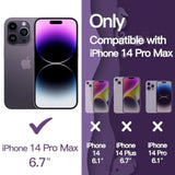JETech Cute Case for iPhone 14 Pro Max 6.7-Inch, Wave Frame Curly Shape Shockproof Phone Cover for Women and Girls, Clear Hard PC Back (Deep Purple)