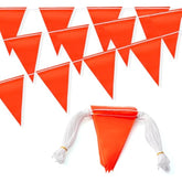 105Ft Safety Warning Pennant Banner Flags – Multipurpose Osha High Visibility Triangle Flags For Outside Fence, Roadwork, Party And Hazard Areas(Orange,45Pcs,105Ft)