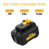 2 Pack 6.0Ah Dcb120 Battery With Dcb102 Dual Charger Replacement For Dewalt 12V Battery Dcb123 Dcb127 Dcb122 Dcb124 Dcb121 Compatible With Dewalt Battery Charger Dcb105 Dcb107 Dcb101 Dcb115
