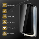 2 Pack Privacy Screen Protector for Samsung Galaxy S24 + / S24 Plus / S25 + / S25 Plus, Anti Spy Tempered Glass 9H Hardness, Black Protector Anti