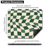 Green Checkered Mouse Pad Cute, Retro Boho Mousepad For Home Office, Anti-Slip Rubber Minimal Abstract Wavy Mice Pad For Computer & Laptop, 9.5X7.9 Inch, Sage Green Pattern Aesthetic