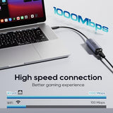 Usb C To Ethernet Adapter, Plug And Play Gigabit Usb C Network Adapter, Thunderbolt 4/3 To Rj45 Dongle, Aluminum Case Ethernet Adapter Compatible For Macbook Pro/Air, Ipad, Iphone, Xps