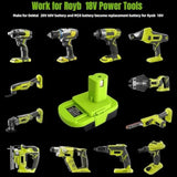 For Dewalt To Ryobi Battery Adapter, Convert For Dewalt To Work For Ryobi 18V P107 P108 Battery Tools, With 5V 2.1A Max Usb Output Port(Adapter Only)