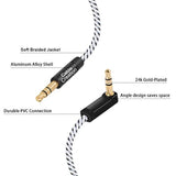 CableCreation 2-Pack 3.5mm Audio Cable 3FT/0.9m, 90 Degree Stereo Jack 3.5mm Aux Cable for Headphone, Phone, 2018 Mac mini, Surface Dock, iPhones, Speaker, Tablets, Laptops, Car Stereo & More