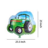 Tractor Balloon Jumbo Tractor Shaped Aluminum Foil Mylar Balloons For Farm Themed Party Birthday Baby Shower Decoration Supplies 25.5 X 25 Inch 3Pcs