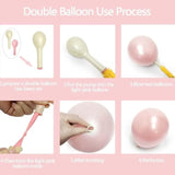 Pearl Pink Balloons Double Stuffed Pastel Light Pink Balloon Arch Kit Thick Latex Different Sizes 18/12/5In Balloon Garland For Valentines Day Baby Shower Wedding Birthday Party Decor
