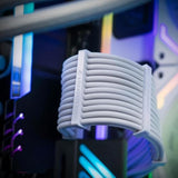 AsiaHorse 16AWG PSU Cable Extension Sleeved Custom Mod GPU PC Audio Video Power Supply Soft Braided Cables with Two Color Comb Kit 24P/8P to 6+2P/ 8P to 4+4P 30CM