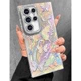 Samsung Galaxy S24 Ultra Case - Cute Glitter Laser Butterfly S24 Ultra Phone Case With Bling Camera Lens Protector