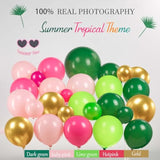 Tropical Hawaiian Balloon Garland Arch Kit With Flamingo Coconut Tree Mylar Balloon Hawaiian Flower Stickers Palm Leaves Monstera Leaf Decorations For Summer Beach Poolside Aloha Luau Theme Supplies