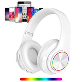 Wireless Bluetooth Headphones With Colorful Led Lights, Built-In Mic, Lightwei