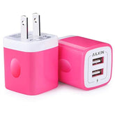 2 Pack Dual Usb Wall Chargers, 2.1A, Compatible With Iphone, Samsung, Lg, Moto, Kindle, Fast Charging, Ul Certified