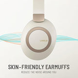 Bc6 Wireless Over Ear Headphones, 50H Playtime Foldable Lightweight Bluetooth Headsets, Deep Bass, Builtin Microphone, Memory Foam Earmuff, For Travel, Home Office (Beige White)