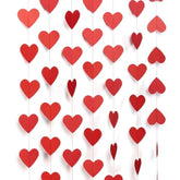 Red Heart Paper Garland Streamers, 6 Pack (42 Ft Total), 2" Hearts - Ideal For Weddings, Valentine’S Day, And Parties