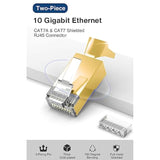 50 Pcs Cat7 Cat7A Rj45 Connectors, Cat7 Cat7A Rj45 Plugs, Sheilded Rj45 8P8C C