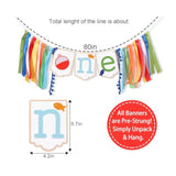 Ofishally One Ribbons High Chair Banner - Big One 1St Birthday Epidemics Decor, First Smash Baby Showers, Under The Sea & Fishing Party Props