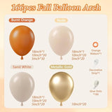 Fall Balloon Arch Garland Kit: Burnt Orange, Sand, & Gold - 166pcs