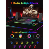 Rgb Gaming Mouse Pad With Wireless Charging, 800 * 300 Large, 24 Light Effects, Non-Slip Base, Waterproof Ultra-Smooth Surface