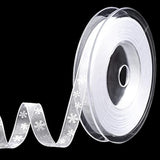 Christmas Ribbon 22Yards X 3/8Inch, Narrow White Snowflake Ribbon Chri