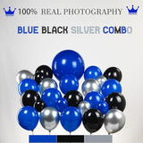 Royal Blue, Black & Silver Balloon Arch Kit: Party Decor