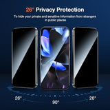 2 Pack Privacy Tempered Glass Screen Protector for Google Pixel 9 Pro XL, Anti Spy Private 9H Hardness Shatterproof Protective Film, Anti-Scratch