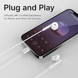 Wired Lightning Headphones MFi Certified with Mic for iPhone 11–14 SE XR