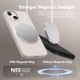Magnetic iPhone 14 Case with MagSafe Screen Camera Protector Shockproof Stone