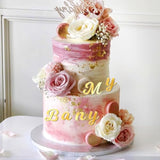 126Pcs Acrylic Alphanumeric Cake Decoration, Mirror Number 0-9 And Alphabet A-Z Personalized Cake Picks Shiny Personalized Cake Topper For Birthday Cake Toppers Wedding Baby Shower(Goldsilver)