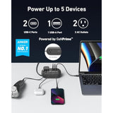 Anker GaNPrime 65W Charging Station, 615 USB-C 5-in-1 Power Strip for Travel and Work with 2AC,2 USB-C, 1 USB-A, 3ft,Power Delivery for iPhone 16/16 Plus/16 Pro/16 Pro Max,and More