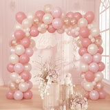 Pink And Gold Balloons, 50Pcs 12 Inch Retro Blush Pink Cream White Double Stuffed-Pink Metallic Gold Confetti Boho Ballon For Birthday Bridal Shower Wedding Party Decorations