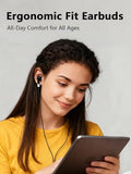 100-Pack Bulk Earbuds for Classroom & Library Individually Sealed Wired Headphones for School Students, Testing Centers & Training
