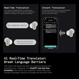 Wireless Earbuds, Bluetooth Headphones with AI Real-Time Translation, 165 Languages, in-Ear Earphones for Travel and Learning