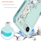 Mint Green and Magnolia Floral Design for iPhone 16e and 17e Cases